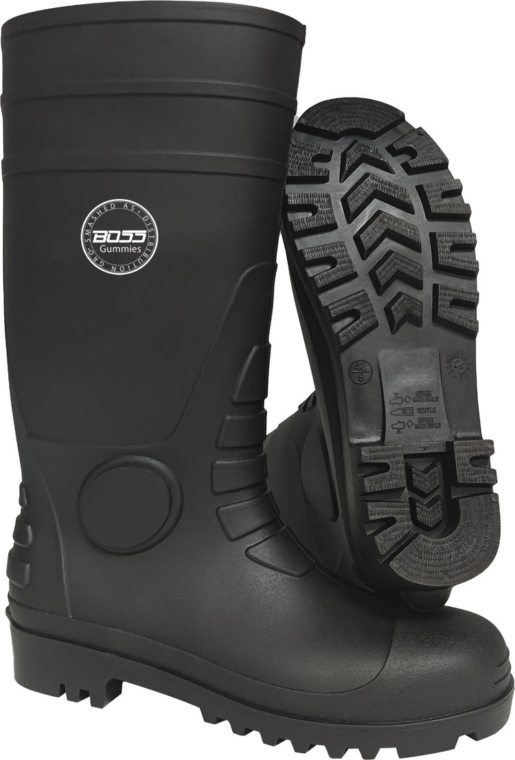 black gumboots